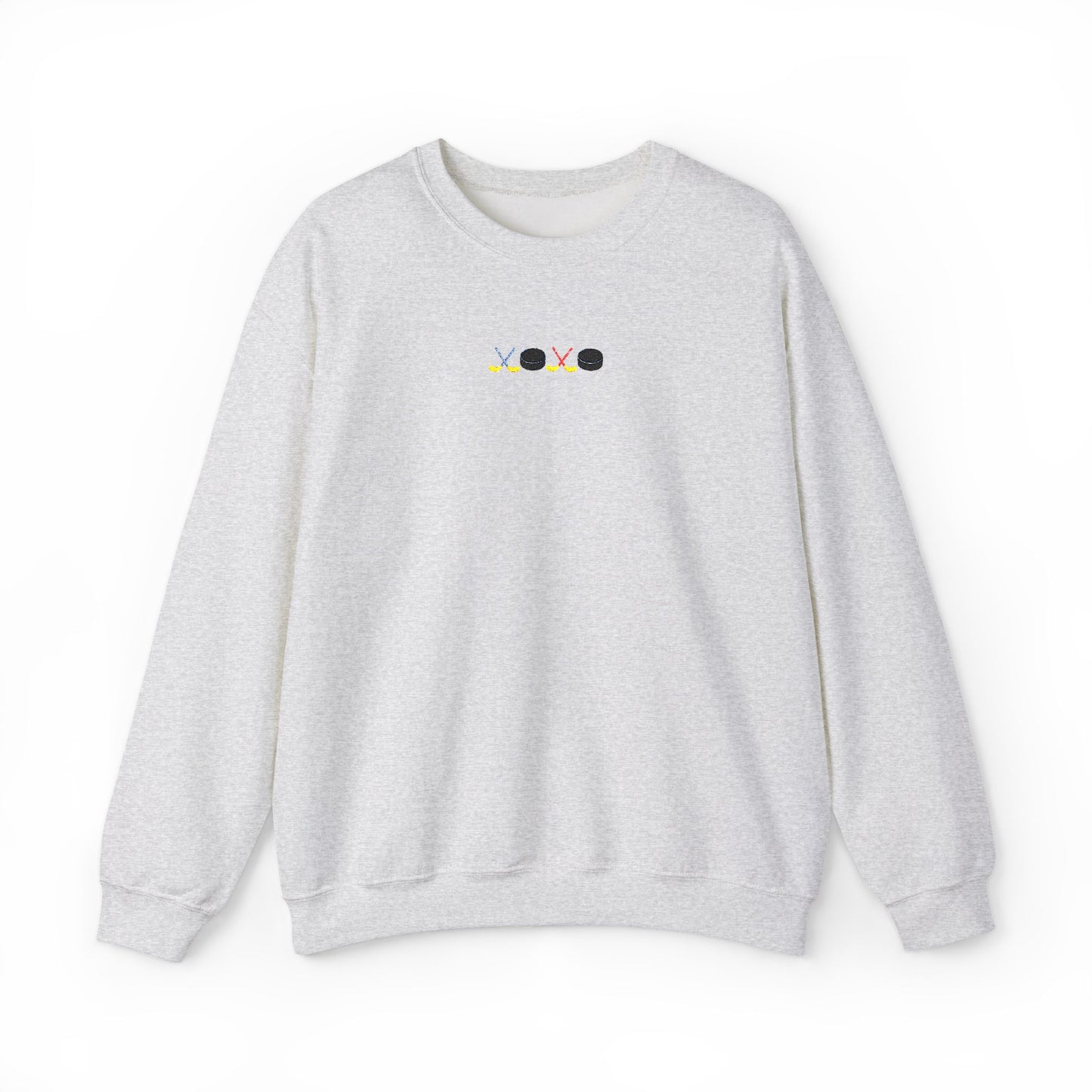 XOXO Hockey Crewneck Sweatshirt | Minimal Embroidered Cozy Pullover