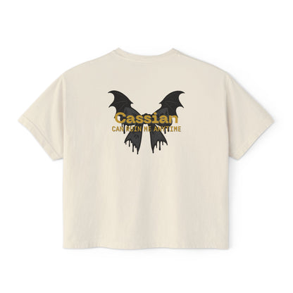 Trendy Women's Boxy Tee, 'Cassian Can Ruin Me', ACOTAR Series Fandom Shirt, Casual Fashion Top, Perfect for Everyday Wear, Goth Aesthetic Shirt