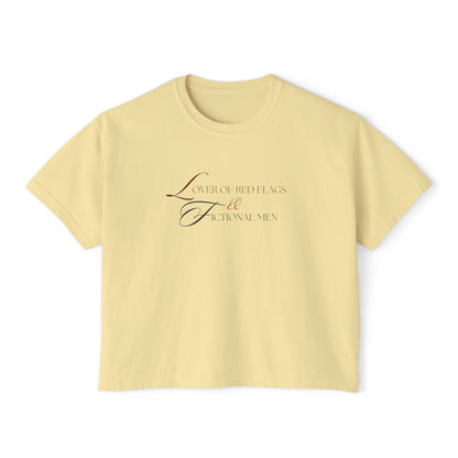 Women's Boxy Tee - BookTok Lover of Red Flags and Fictional Men