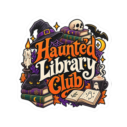 Haunted Library Club Sticker | Halloween Bookish Vinyl Decal