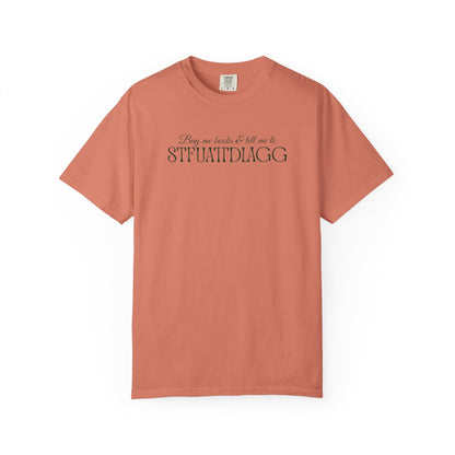 Buy me books & tell me to STFUATTDLAGG T-Shirt - Casual Comfort Tee for Everyday Wear, Gift for Friends, Relaxed Style, Bookish shirt, Unique Fashion Statement