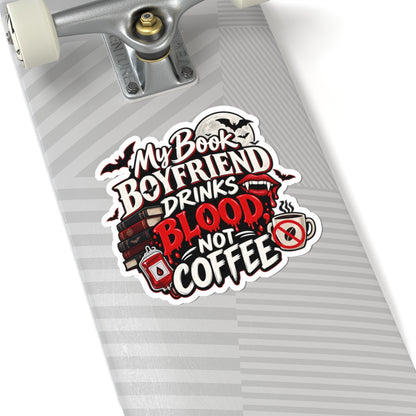 Book Boyfriend Drinks Blood Sticker | Vampire Romance Decal