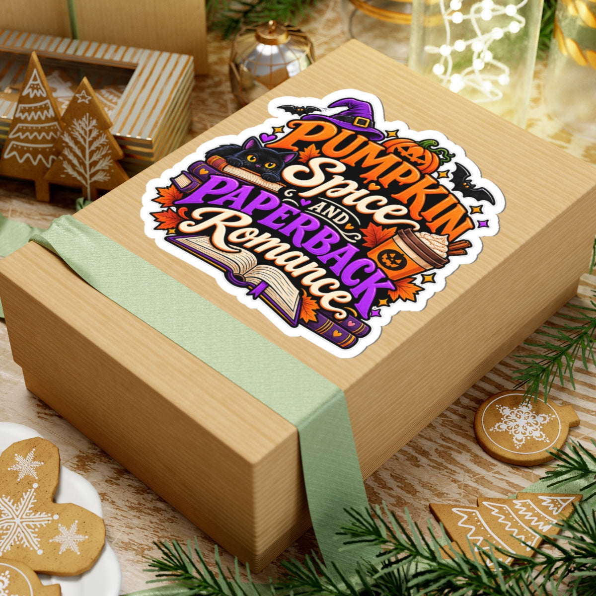 Pumpkin Spice & Paperback Romance Sticker | Fall Book Decal