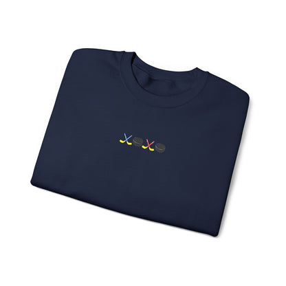 XOXO Hockey Crewneck Sweatshirt | Minimal Embroidered Cozy Pullover