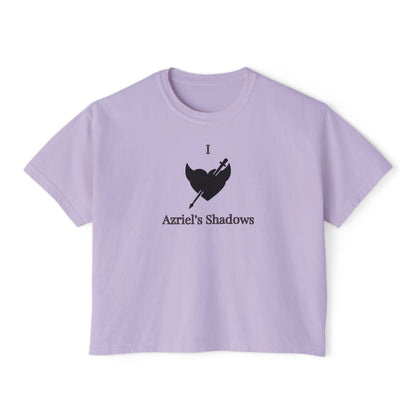 I Love Azriel's Shadows Women's Boxy Tee, Cute Graphic Tee, Gift for Readers, Literary Tee, Casual Comfort Wear