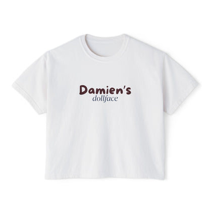 Damien's Dollface Women's Boxy Tee | Booktok Inspired Quotes and Lines | Statement Tee | Everyday Wear