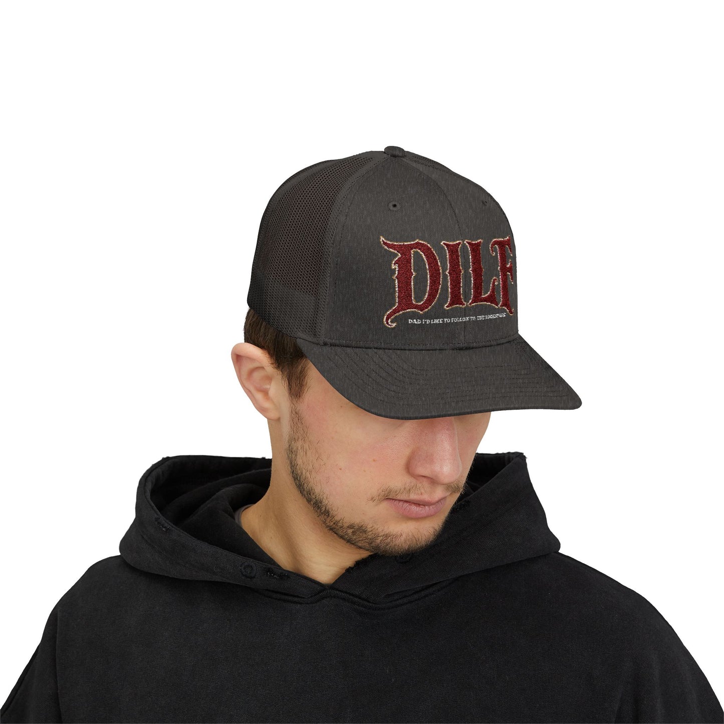 DILF_Trucker_Cap_Dark Heather Grey