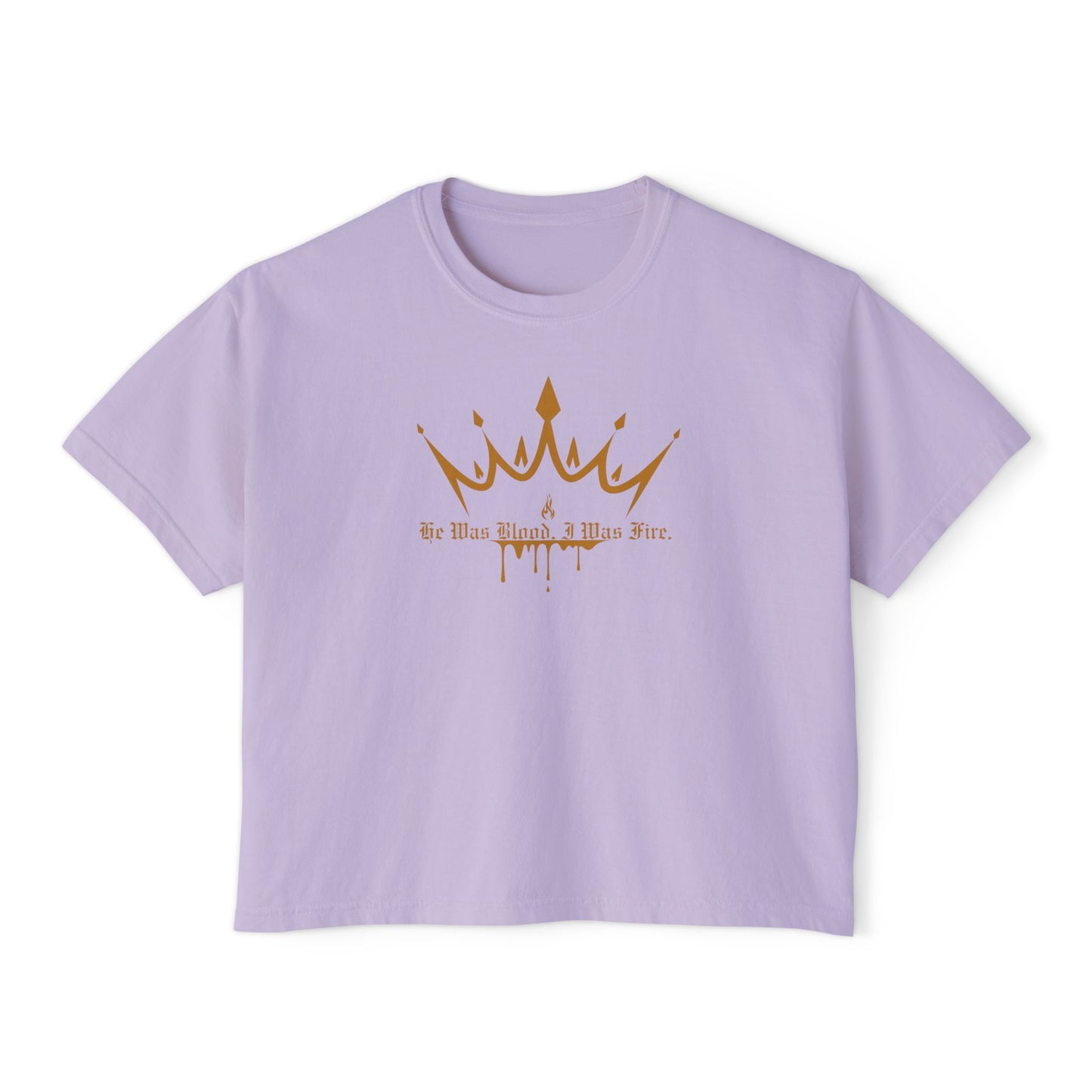 He Was Blood, I Was Fire Boxy Tee Orchid