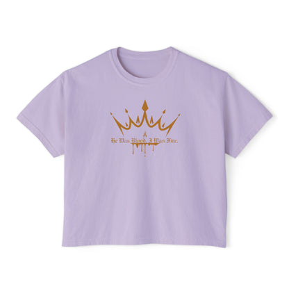 He Was Blood, I Was Fire Boxy Tee Orchid
