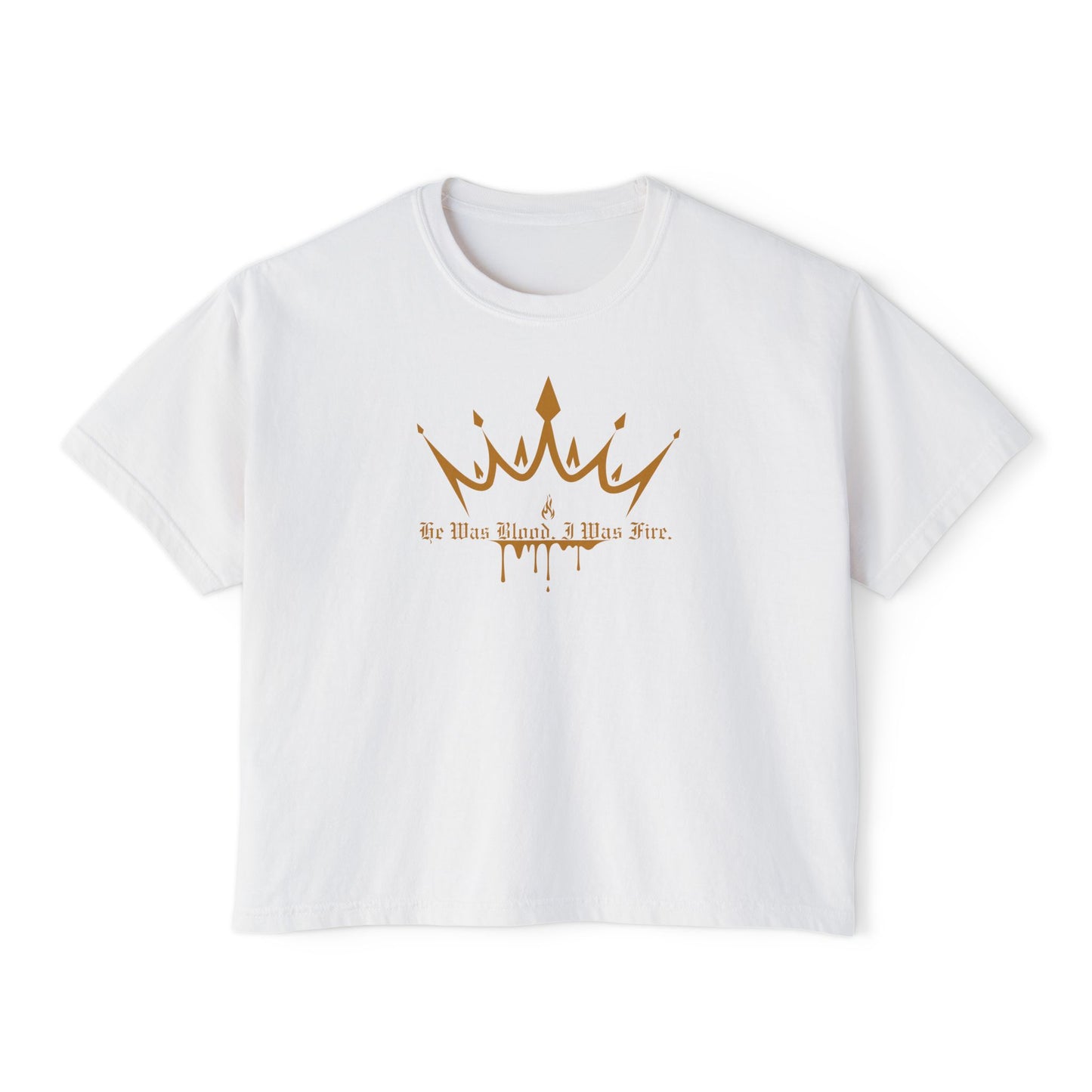 He Was Blood, I Was Fire Boxy Tee White