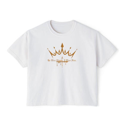 He Was Blood, I Was Fire Boxy Tee White