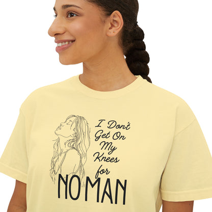 I_Don_t_Get_on_My_Knees_for_No_Man_Boxy_Tee_Butter_mockup