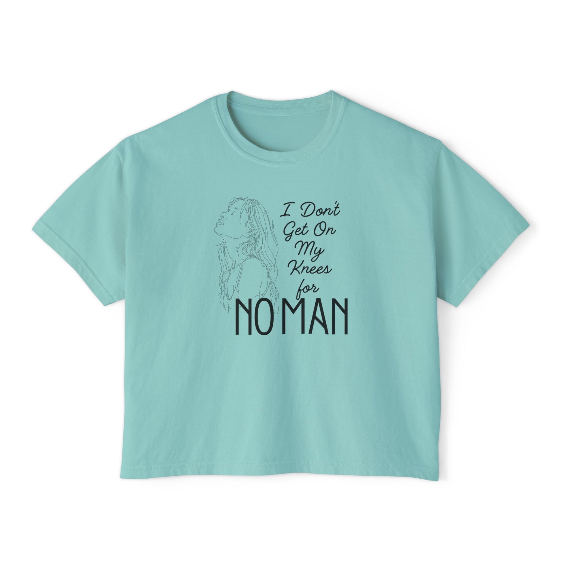 I_Don_t_Get_on_My_Knees_for_No_Man_Boxy_Tee_Chalk_Mint