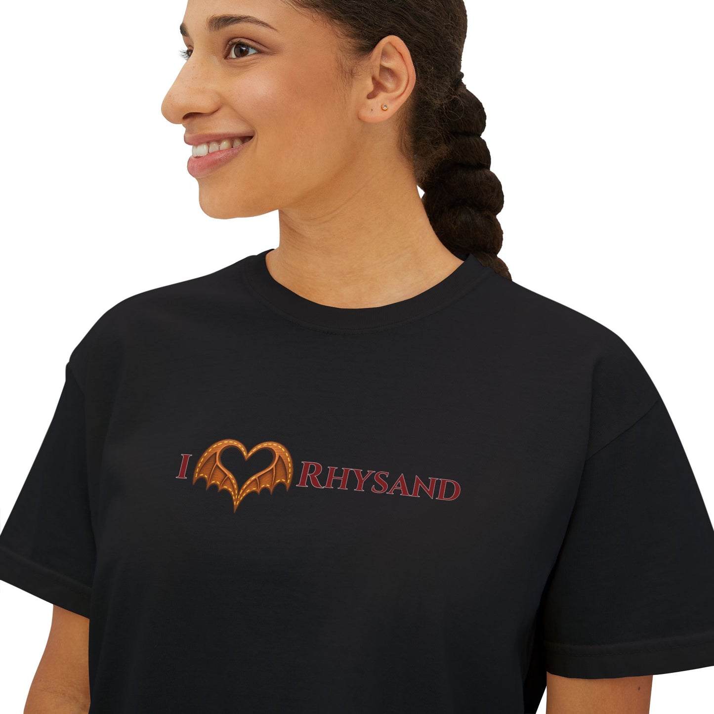 I ❤️ RHYSAND wings black boxy tee
