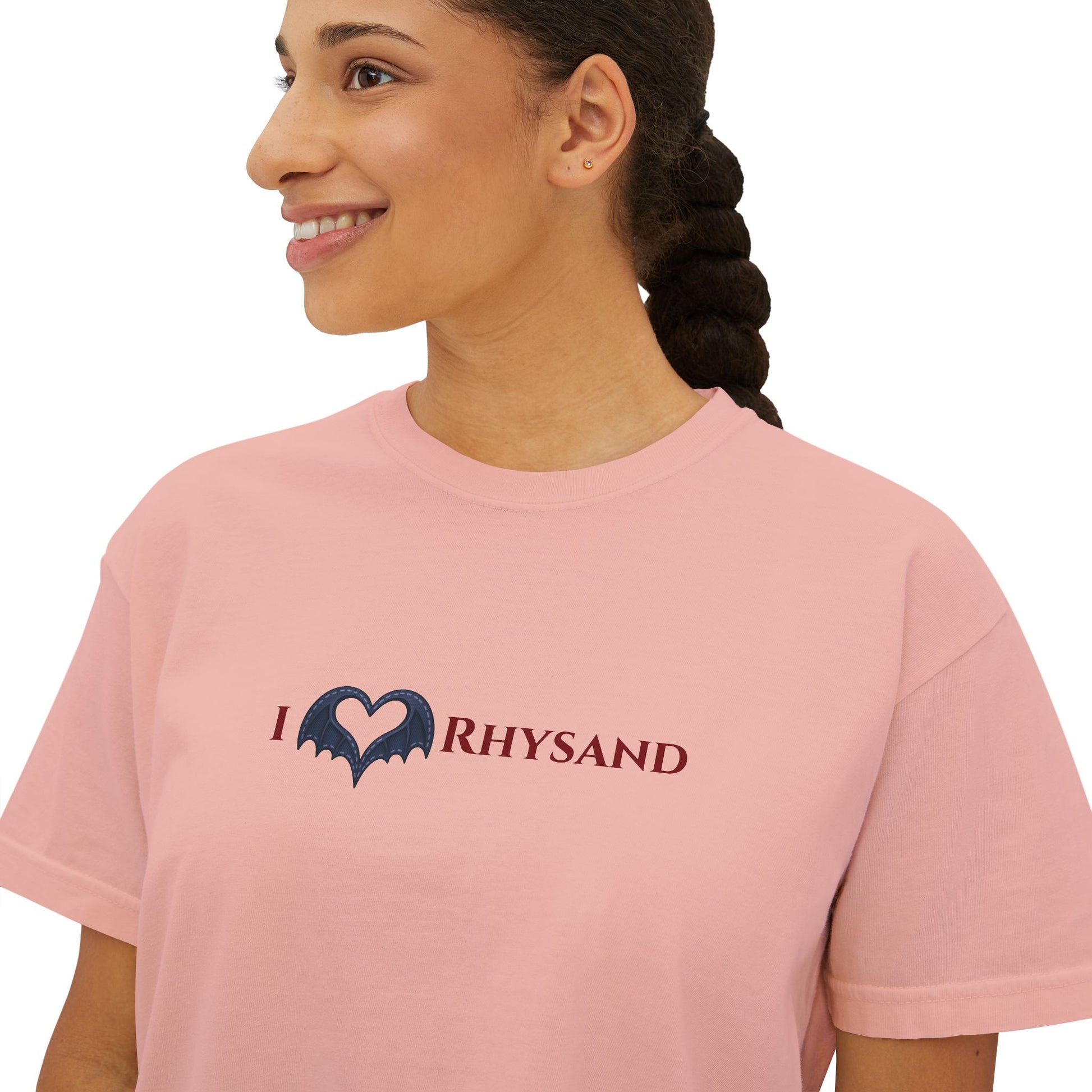 I ❤️ RHYSAND wings peachy boxy tee