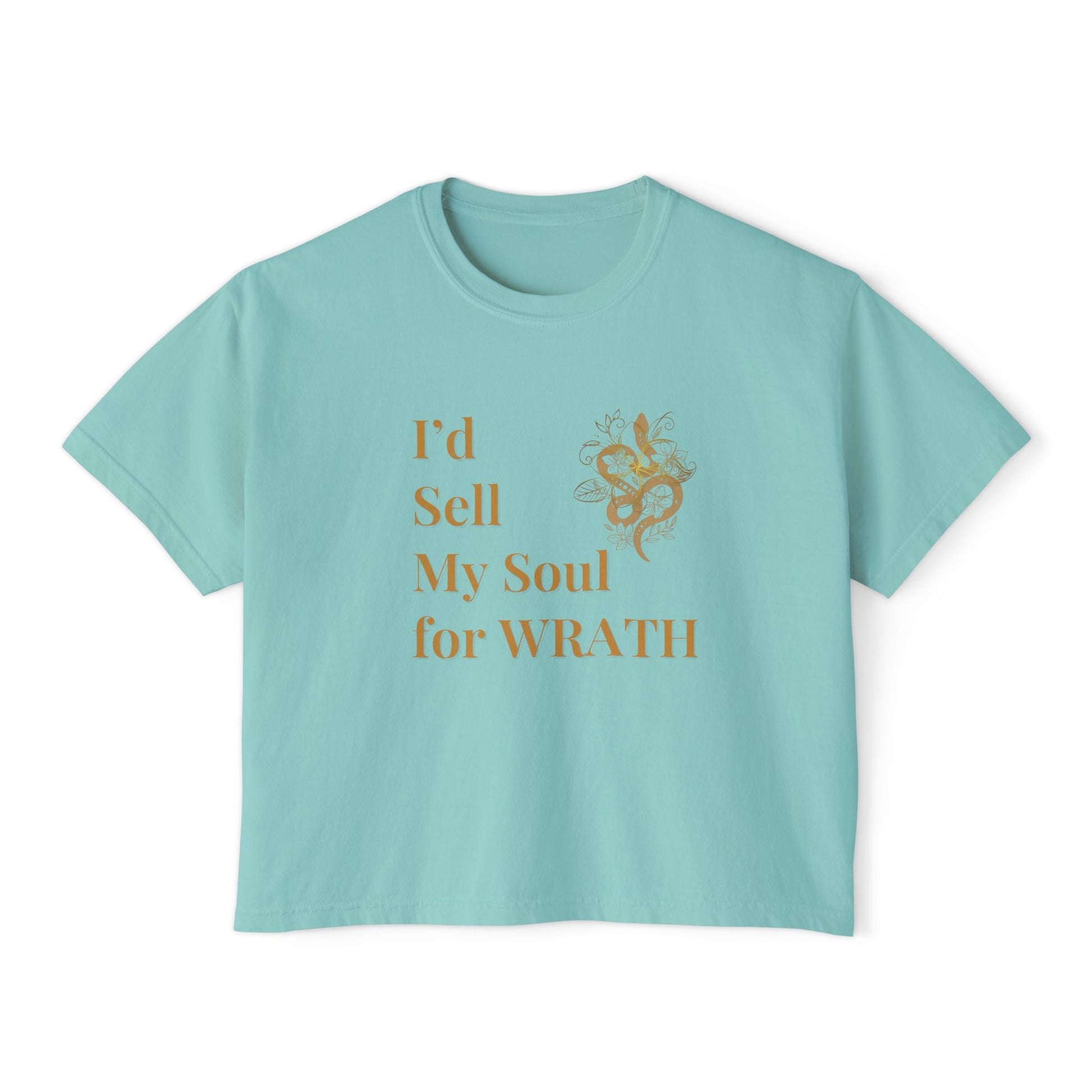 I'd Sell My Soul for Wrath, Casual Shirt, Gift for Her, Funny Tee, Trendy Top Chalky Mint