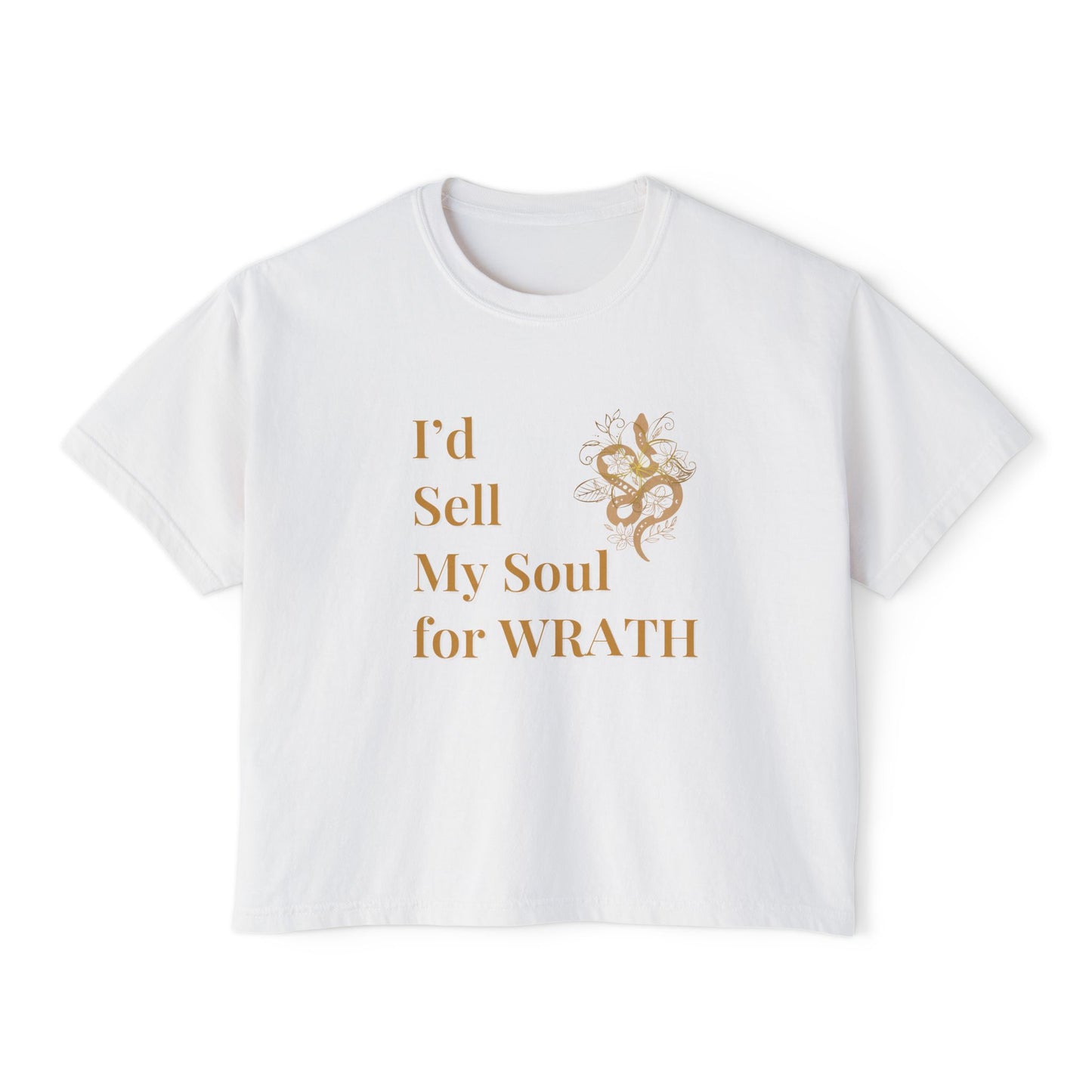 I'd Sell My Soul for Wrath, Casual Shirt, Gift for Her, Funny Tee, Trendy Top White