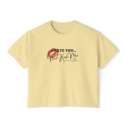 Yellow t-shirt with a graphic design on a white background