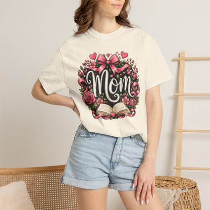 Mom_Floral_T-Shirt_Heart_and_Book_1