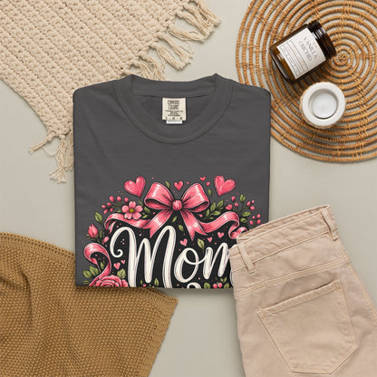 Mom_Floral_T-Shirt_Heart_and_Book_Graphite