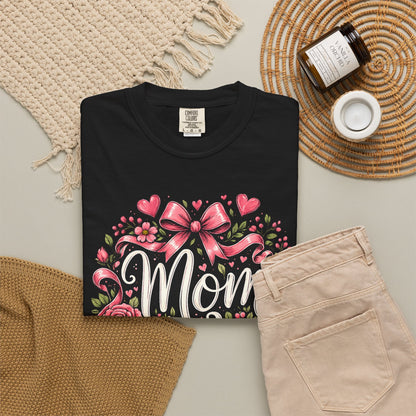 Mom_Floral_T-Shirt_Heart_and_Book_black