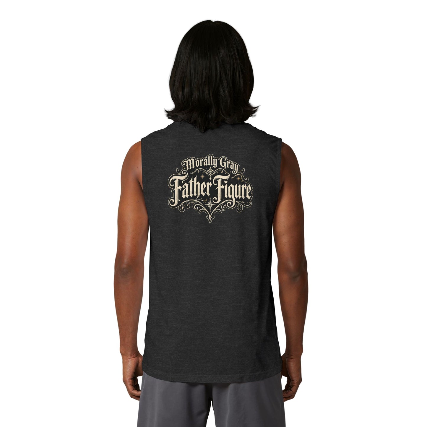 Morally_Grey_Father_Figure_Tank_Top_Dark_Heather_Grey_Back Mockup