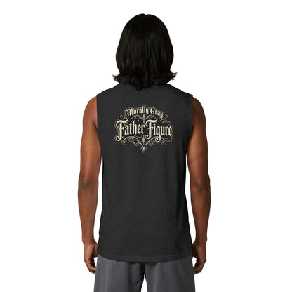 Morally_Grey_Father_Figure_Tank_Top_Dark_Heather_Grey_Back Mockup