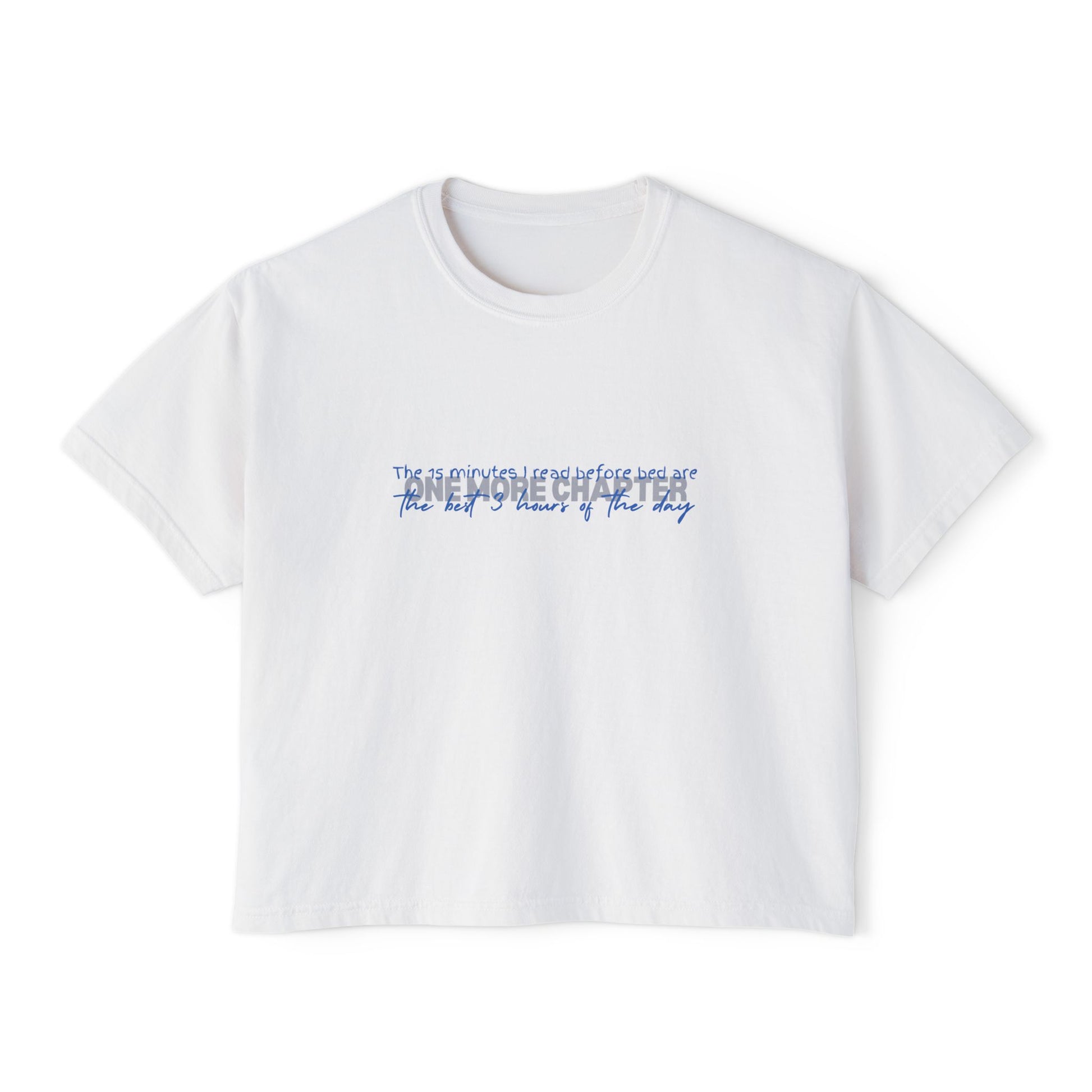 One_More_Chapter_Best_3_hrs_of_the_day_Minimalist_boxy_Tee_White
