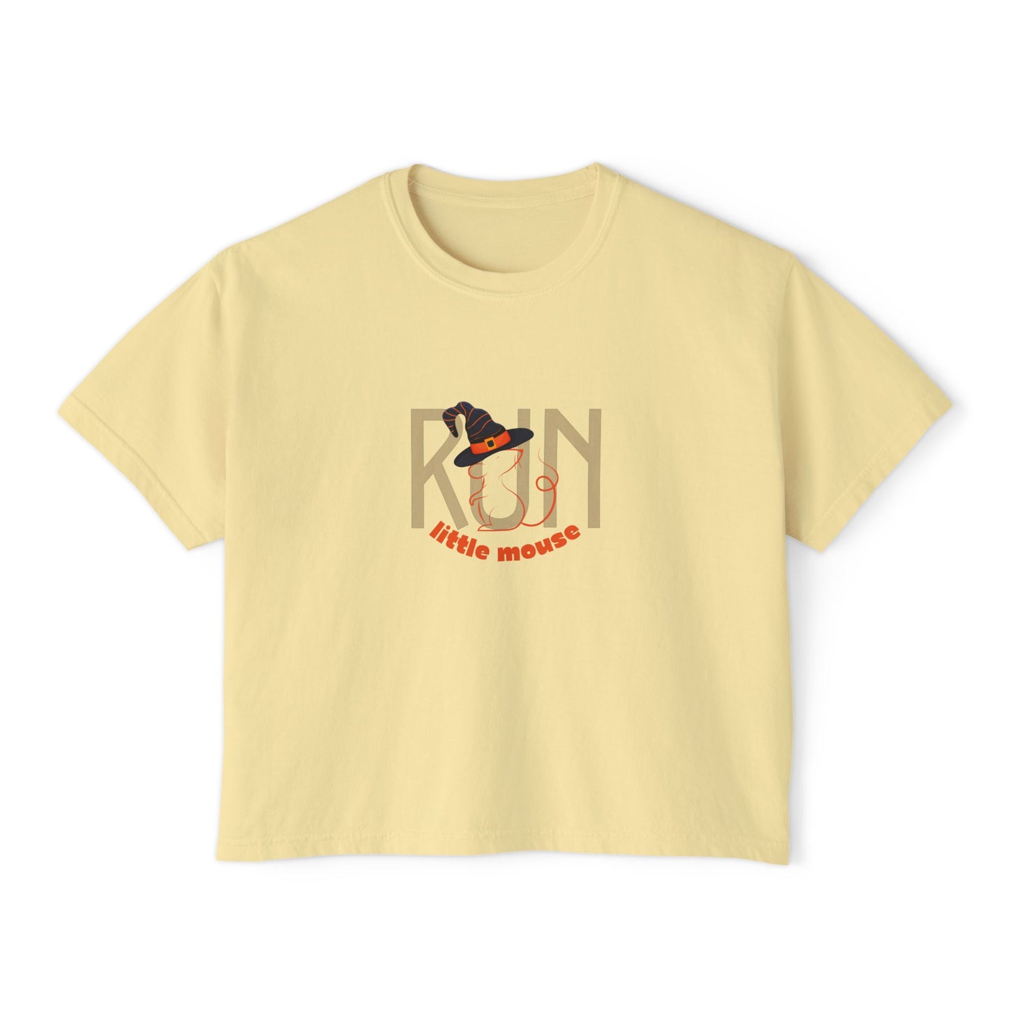 Run, Little Mouse Boxy Tee Butter