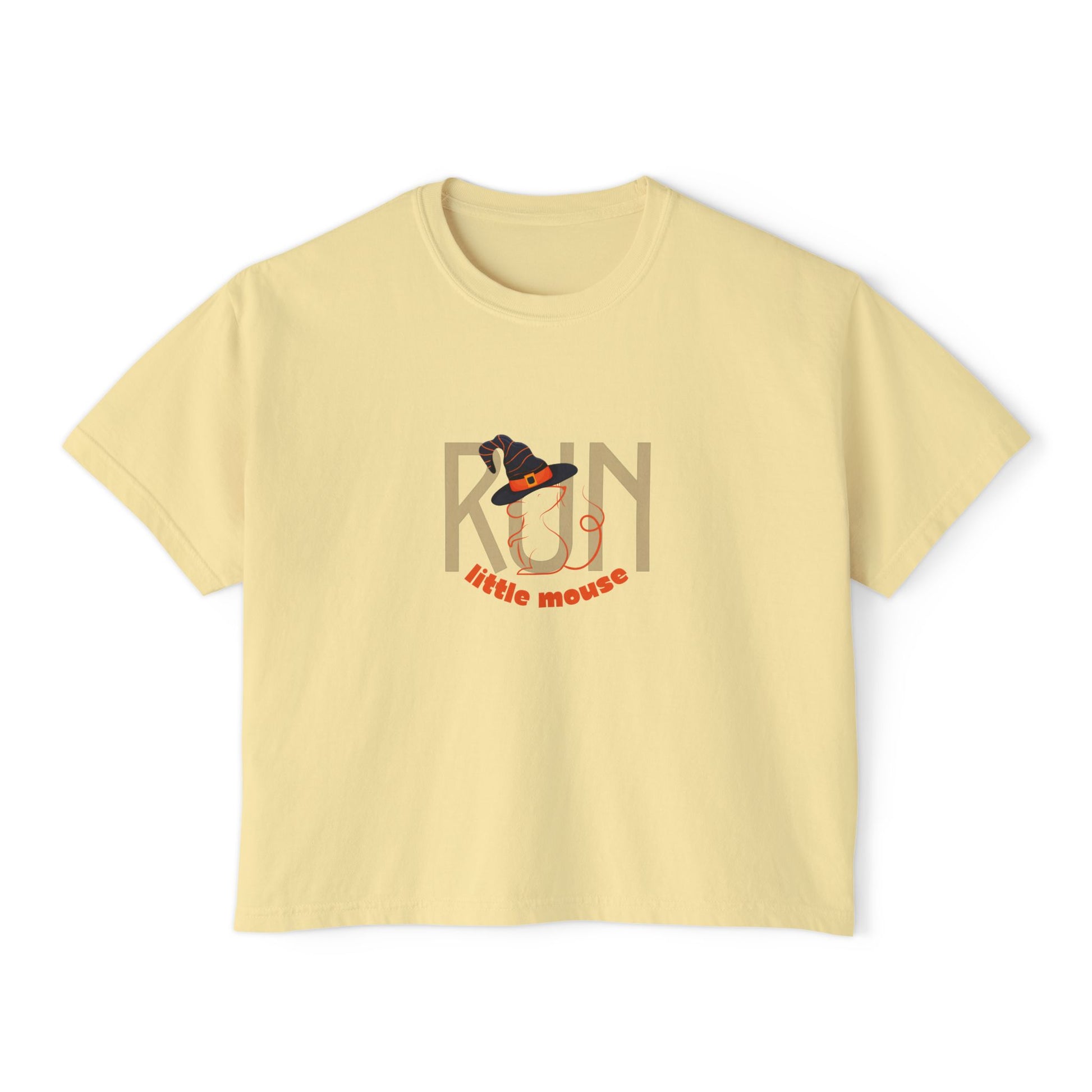 Run, Little Mouse Boxy Tee Butter