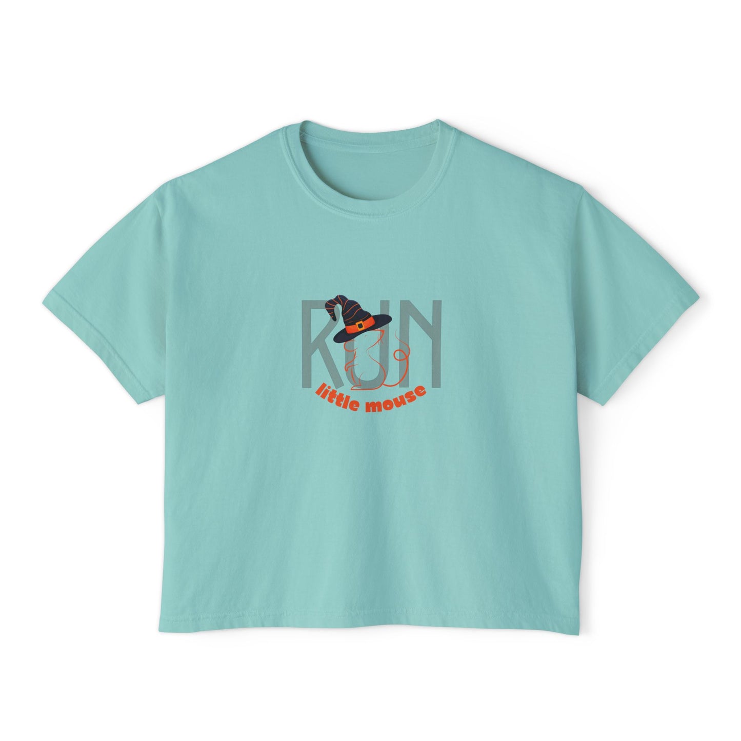 Run, Little Mouse Boxy Tee Chalky Mint