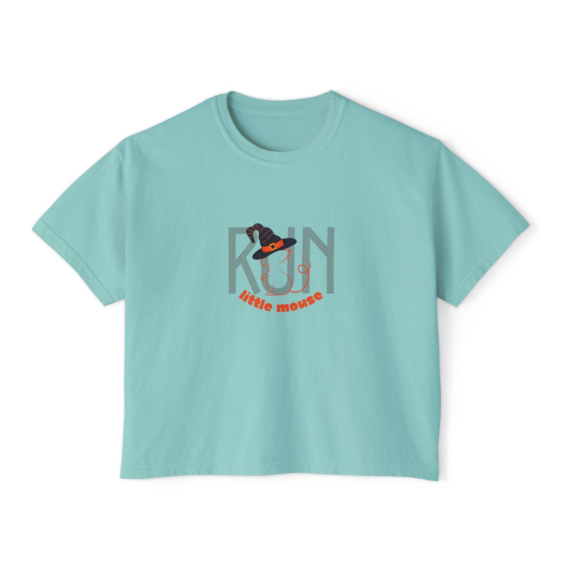 Run, Little Mouse Boxy Tee Chalky Mint