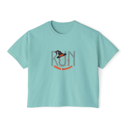 Run, Little Mouse Boxy Tee Chalky Mint