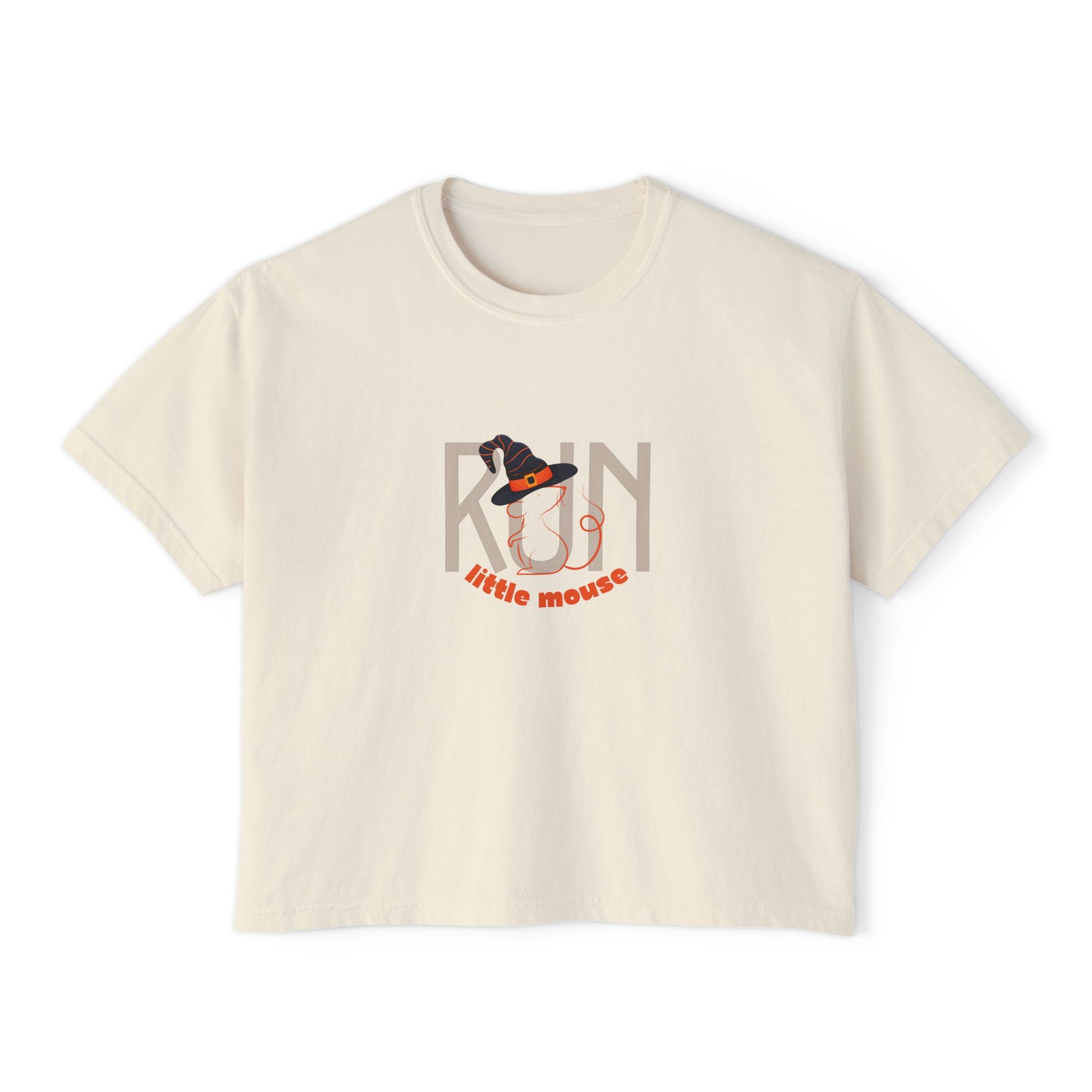 Run, Little Mouse Boxy Tee Ivory