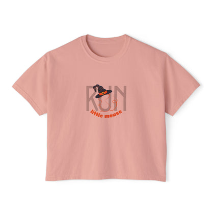 Run, Little Mouse Boxy Tee Peachy