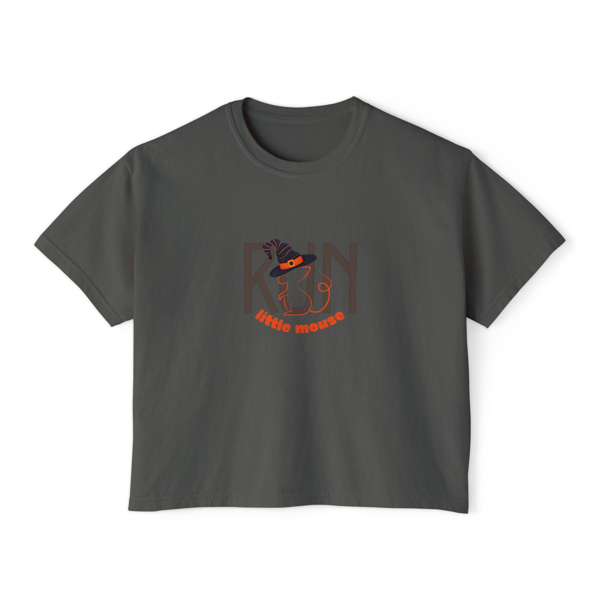 Run, Little Mouse Boxy Tee Pepper