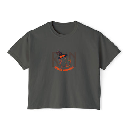 Run, Little Mouse Boxy Tee Pepper