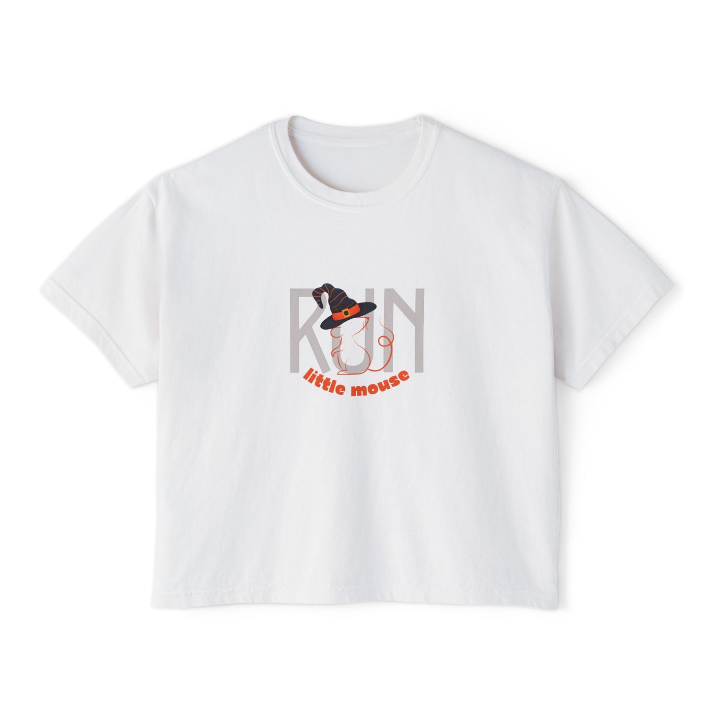 Run, Little Mouse Boxy Tee White