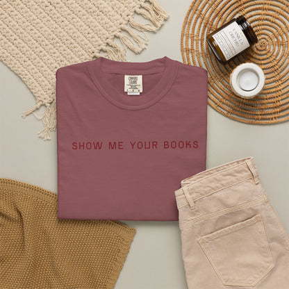 Show_Me_Your_Books_Red_text_Brick