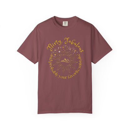 T-shirt with 'Flirty, fabulous, and probably your favorite mistake' quote by HELION, ACOTAR Series Brick
