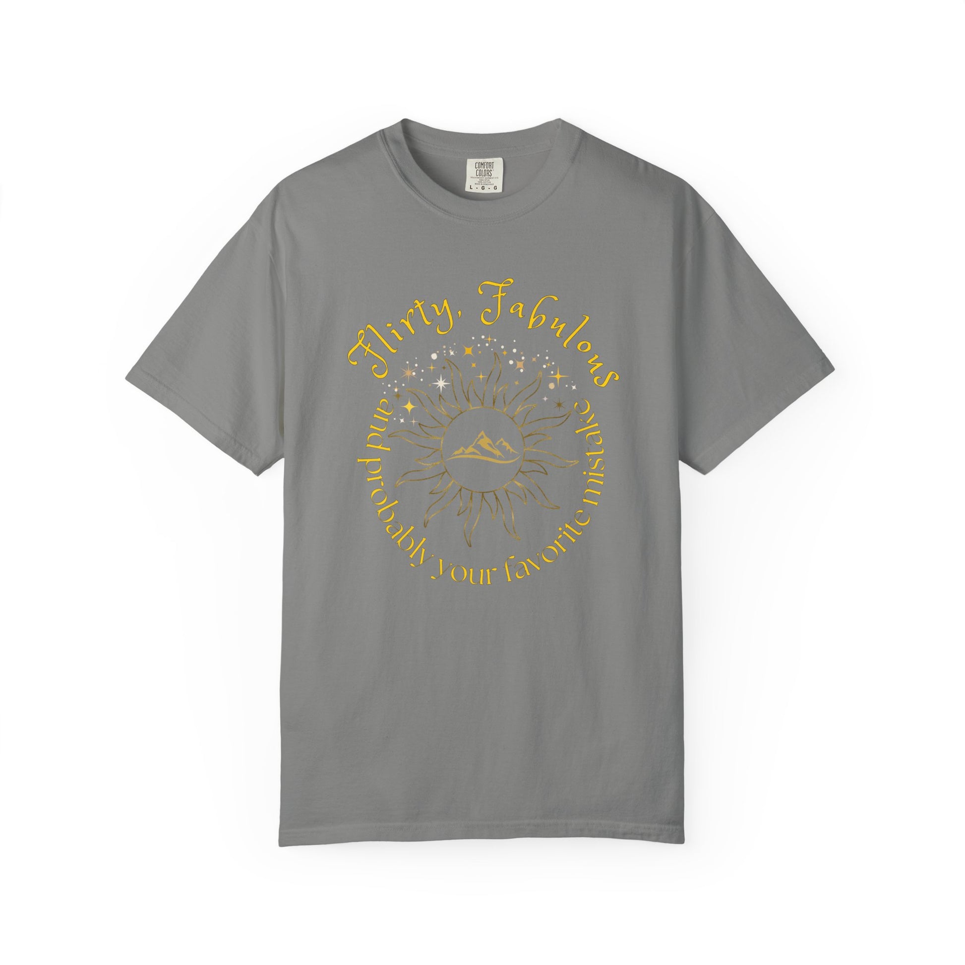 T-shirt with 'Flirty, fabulous, and probably your favorite mistake' quote by HELION, ACOTAR Series Granite