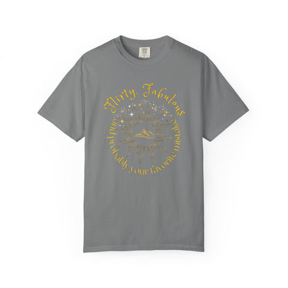 T-shirt with 'Flirty, fabulous, and probably your favorite mistake' quote by HELION, ACOTAR Series Grey