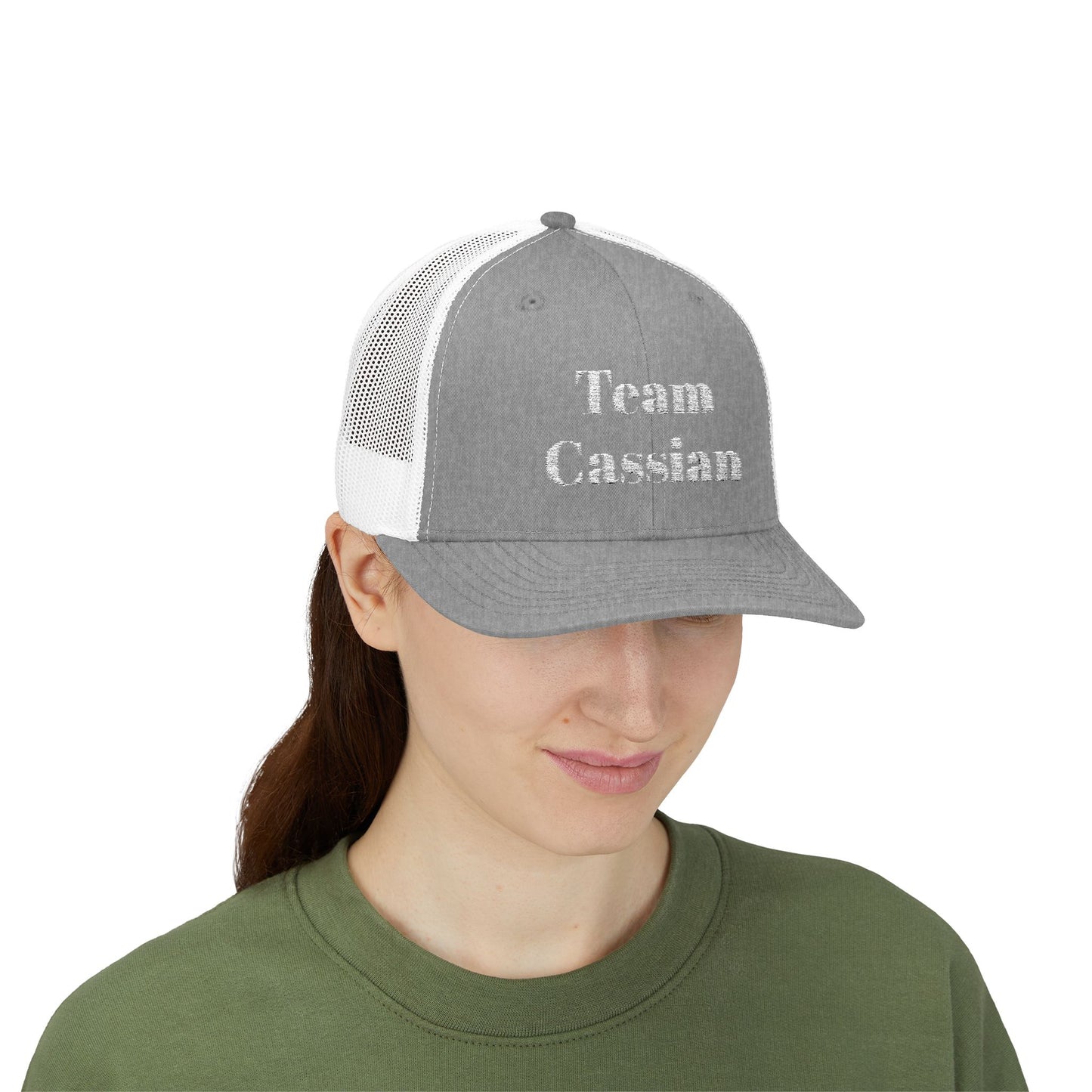 Team Cassian Trucker Hat Heather Grey/White