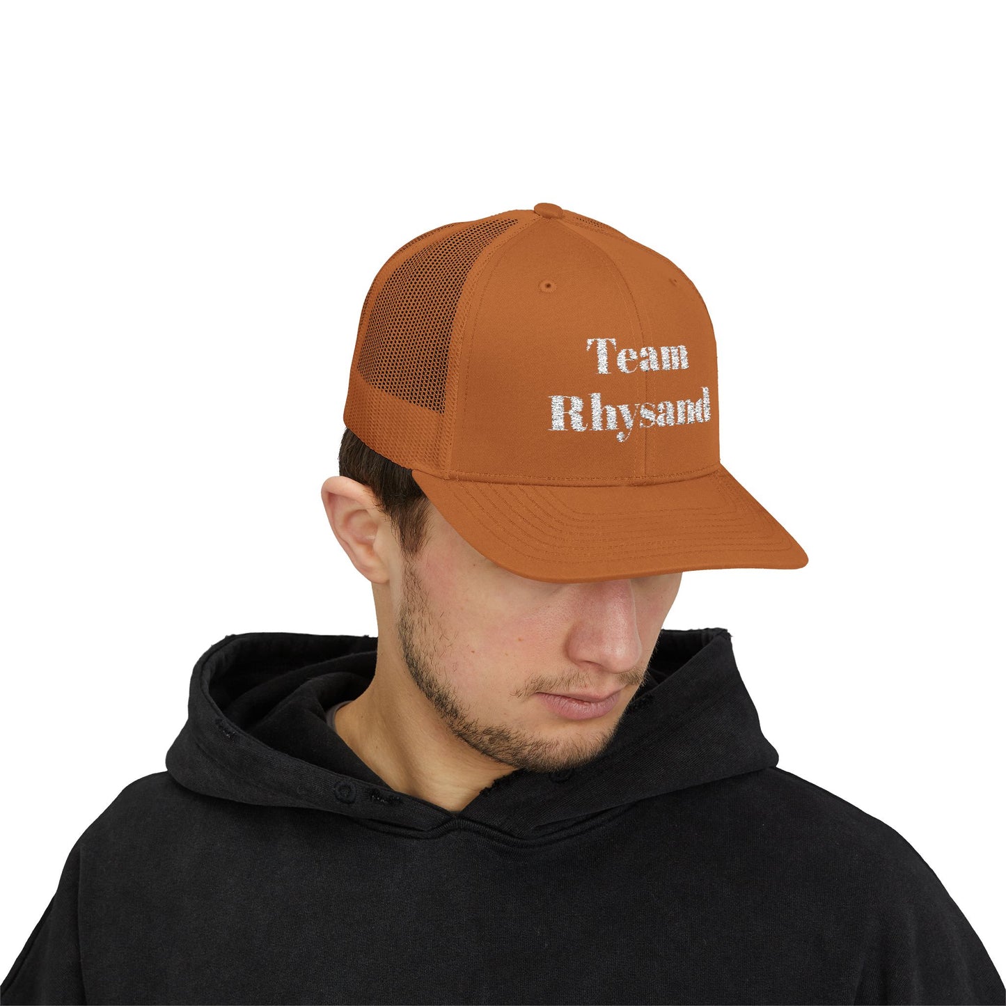 Team Rhysand Sparkly Trucker Hat Caramel Mockup