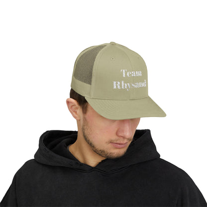Team Rhysand Sparkly Trucker Hat Khaki mockup