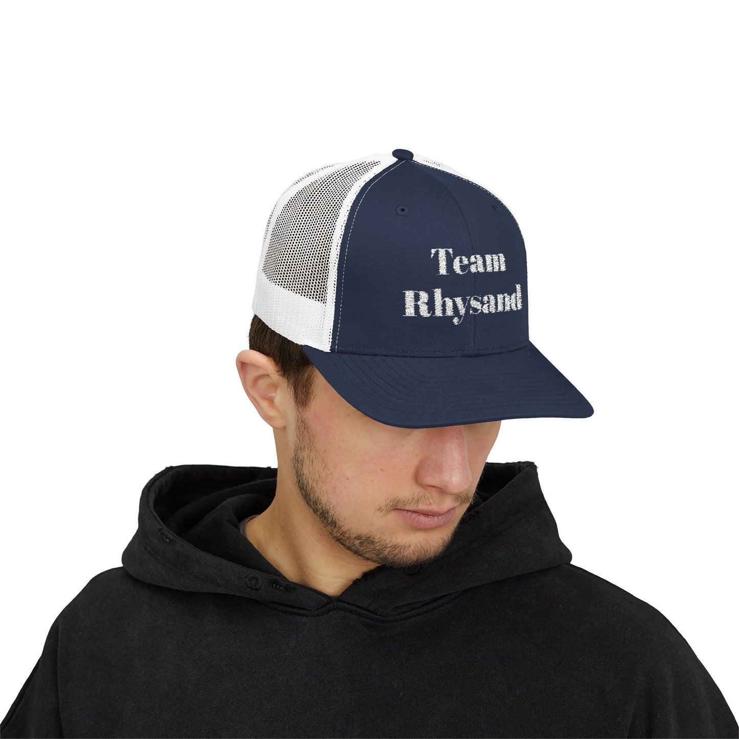 Team Rhysand Sparkly Trucker Hat Navy/White mockup