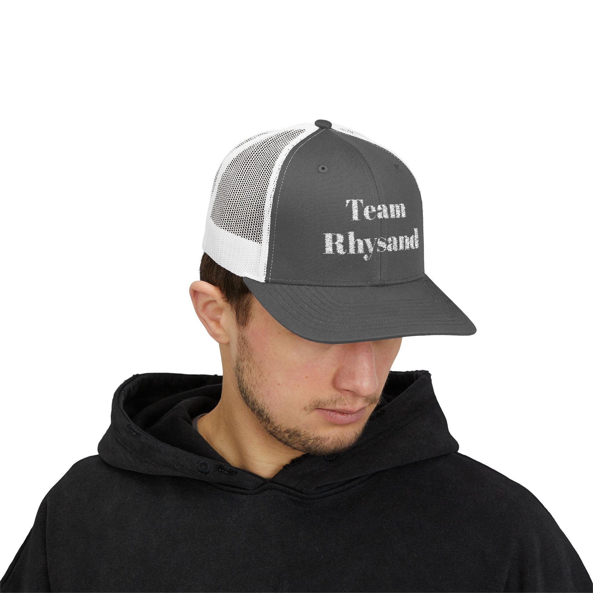Team Rhysand Sparkly Trucker Hat mockup/White mockup