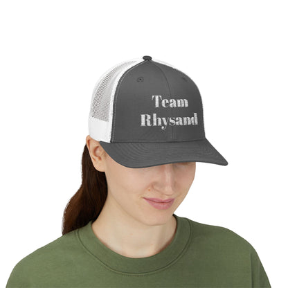 Team Rhysand Sparkly Trucker Hat mockup/White mockup 2