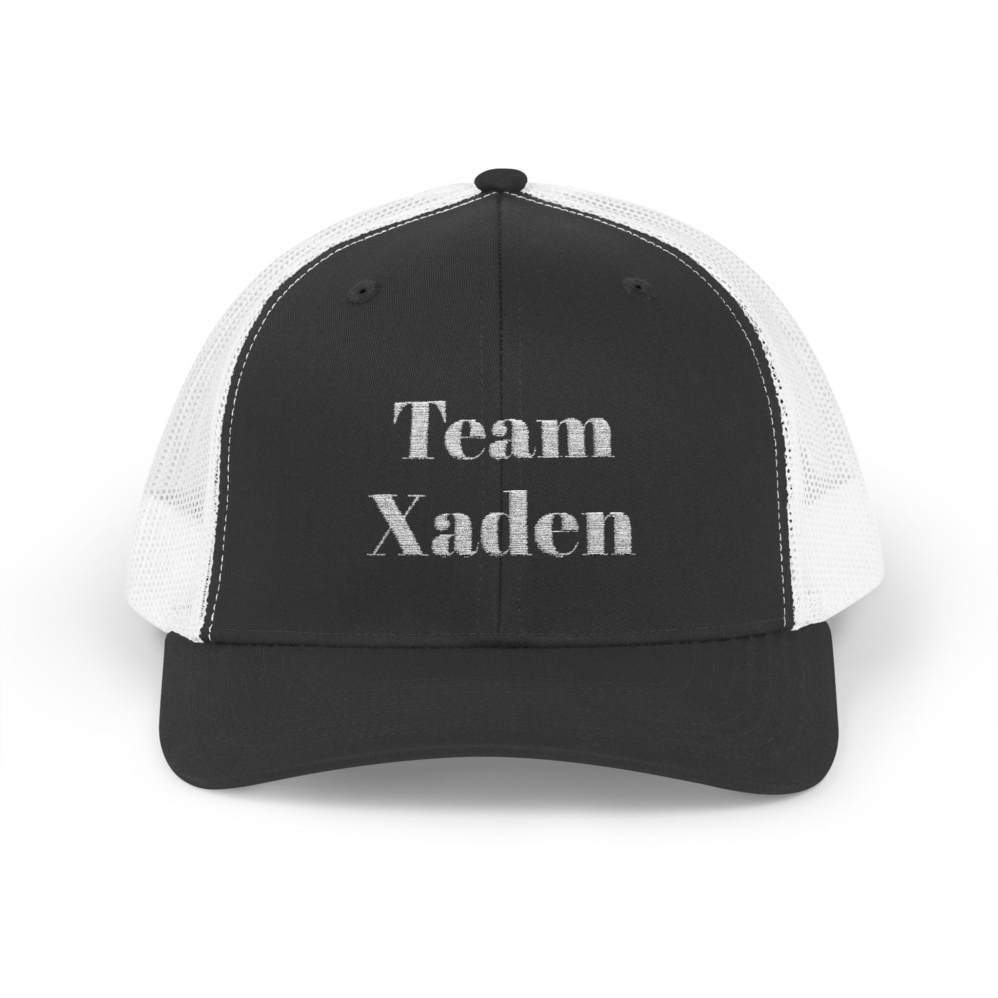 Team Xaden Trucker Hat Black White