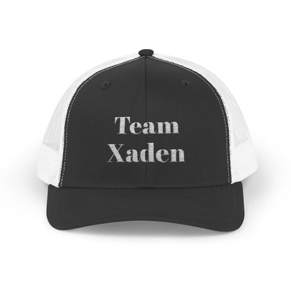 Team Xaden Trucker Hat Black White